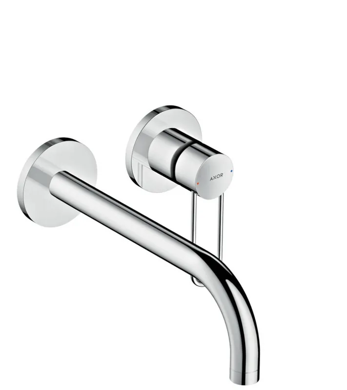 Uno Mitigeur lavabo encastré mural, bec 220mm, poignée étrier, bonde à écoulement libre, Chrome (38122000)