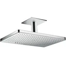 Douche de tête 460 x 300 2jet avec raccord plafond 100 mm, rosace carrée (35279000)