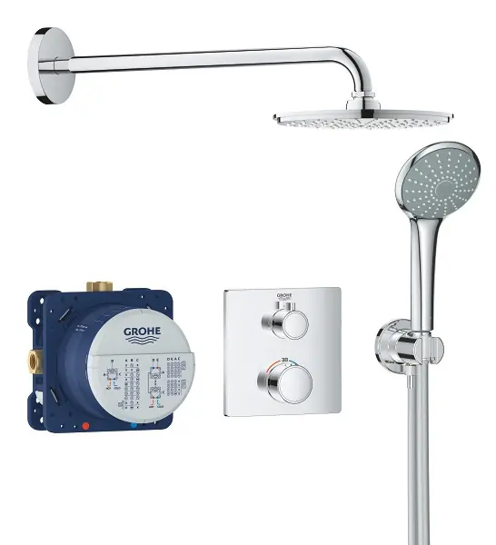 Set de douche Rainshower Cosmopolitan 210 avec thermostat encastré, chrome (34734000)