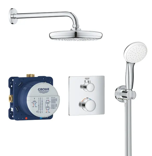 Set de douche Tempesta 210 avec thermostat encastré, chrome (34729000)