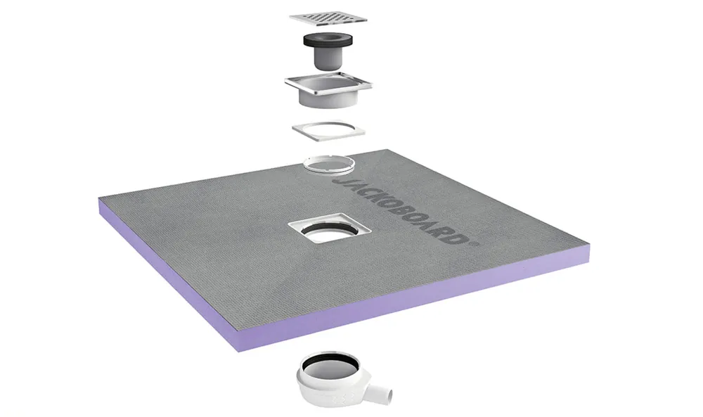 Jackon Receveur de douche à carreler Aqua Centré 1500x1500x40mm siphon horizontal offert (4512131 + 4512007)
