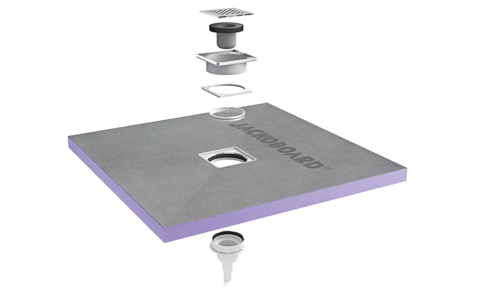 Jackon Receveur de douche à carreler Aqua Centré 1000x1000x40mm siphon vertical offert (4512088 + 4512008)