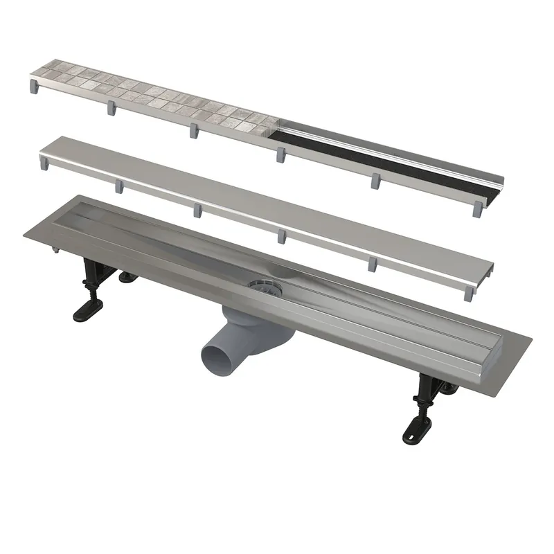 Caniveau de douche avec grille réversible (cpz13-double9-750)
