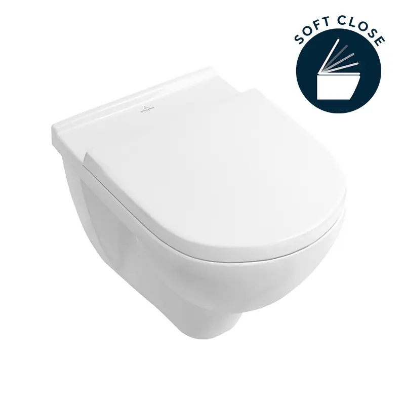 O.Novo cuvette ovale à fond creux blanc alpin + abattant frein de chute (5660F101)