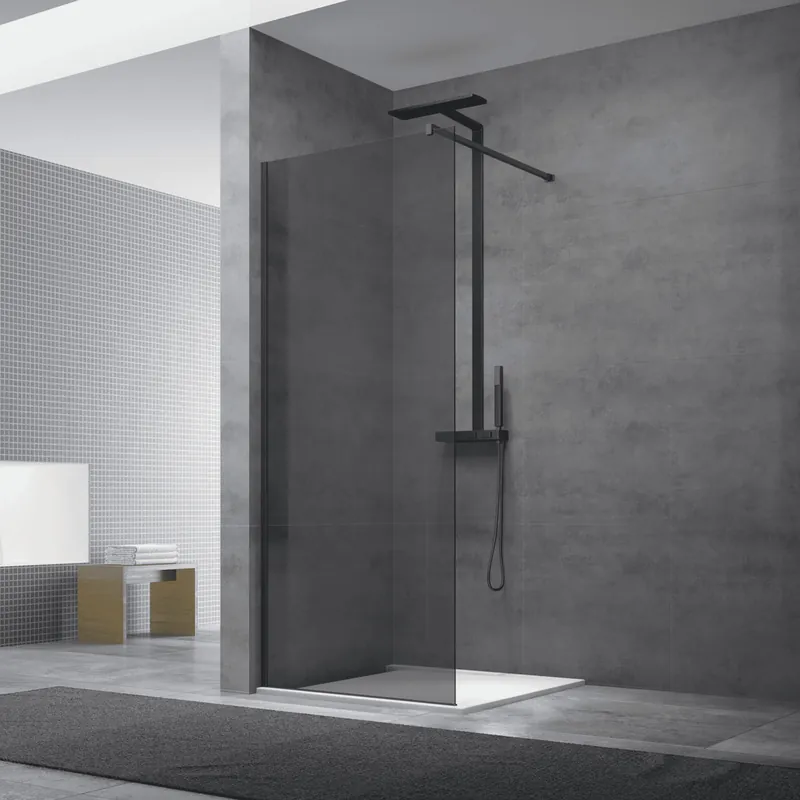 Paroi de douche à l‘italienne 137x200cm Walk-in, verre fumé (WI140KS)