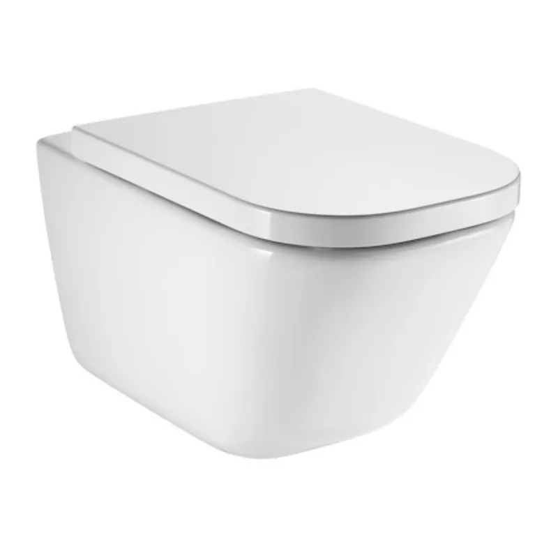The Gap pack cuvette WC suspendu sans bride en céramique avec abattant SoftClose en Duroplast, blanc (A34H47L000)