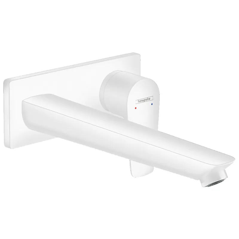 Talis E Mitigeur de lavabo encastré mural blanc mat, bec 225mm, bonde à écoulement libre (71734700)