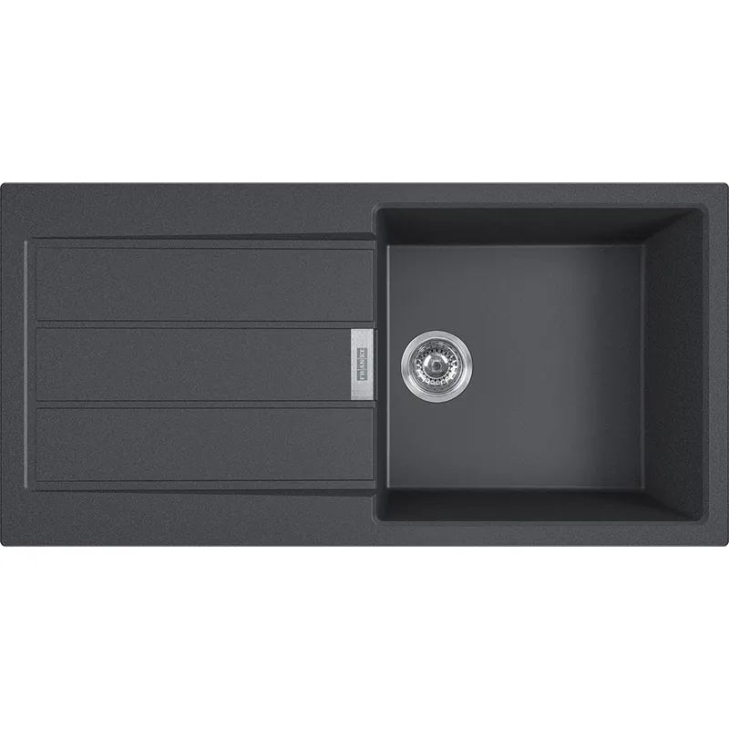 Sirius 2.0 S2D 611-100 Tectonite évier à encastrer 1 bac, avec égouttoir, Noir