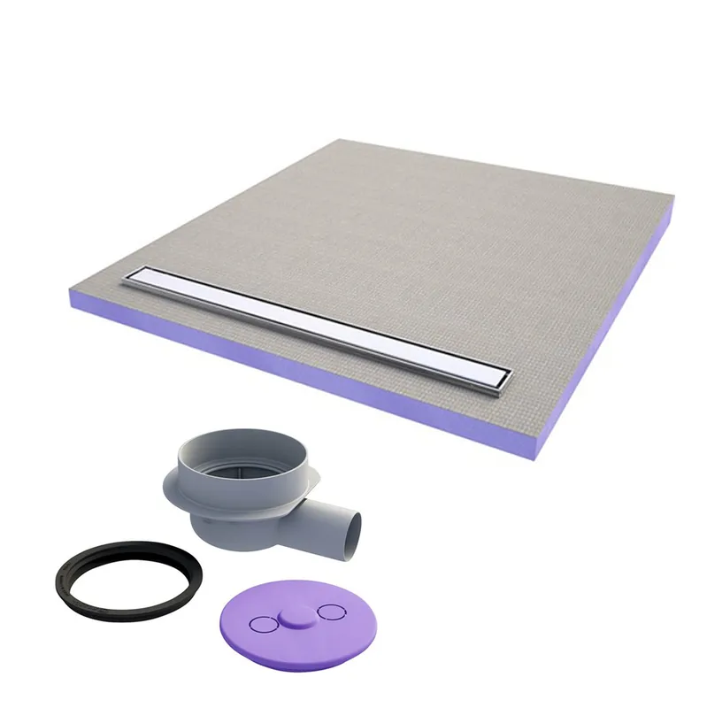 JACKOBOARD Receveur à carreler Aqua line easy avec barrette 120x90 cm + siphon horizontal (4515477 + 4515478)