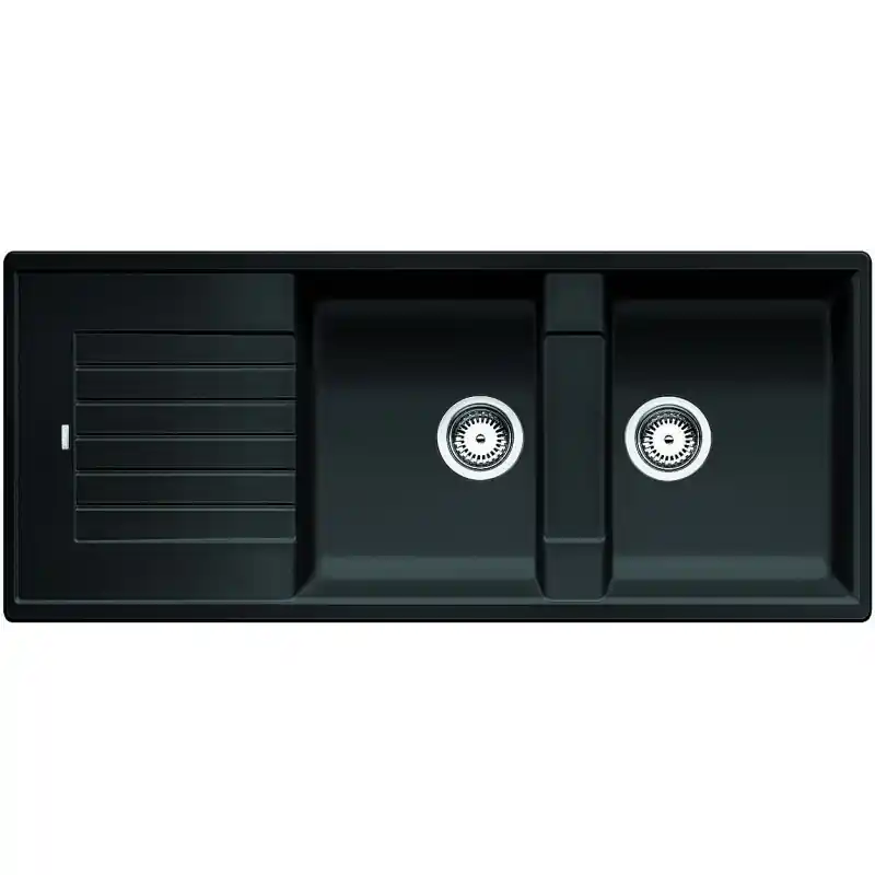 ZIA 8 S Evier en composite de granit SILGRANIT PuraDur double bac avec égouttoir, anthracite