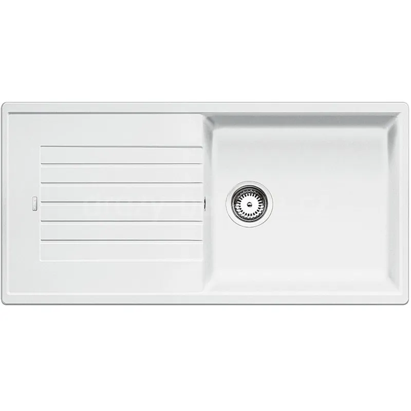 ZIA XL 6 S - évier en composite de granit SILGRANIT PuraDur II, simple bac XL avec égouttoir, couleur blanc (517571)
