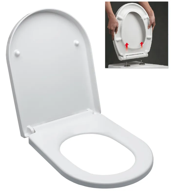 Abattant WC à fermeture classique adaptable sur la plupart des cuvettes, blanc (EASY2240)