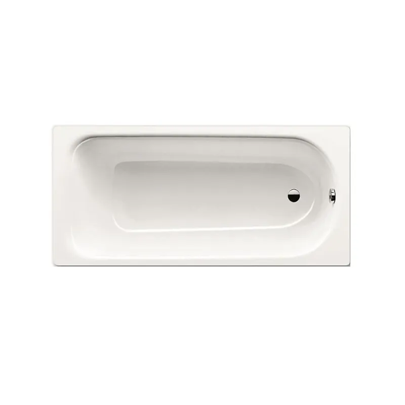 Eurowa 170 x 70 cm Baignoire droite 178 L en acier émaillé, sans pieds, blanc alpin (119800010001)