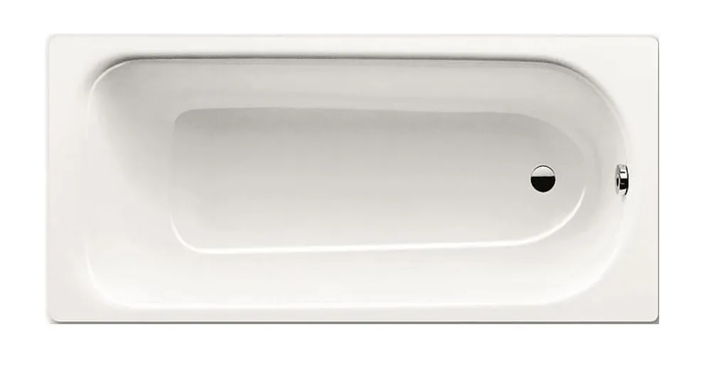 Eurowa Baignoire droite avec pieds 170 x 70 cm en acier émaillé, Blanc alpin (119800010001-SET)