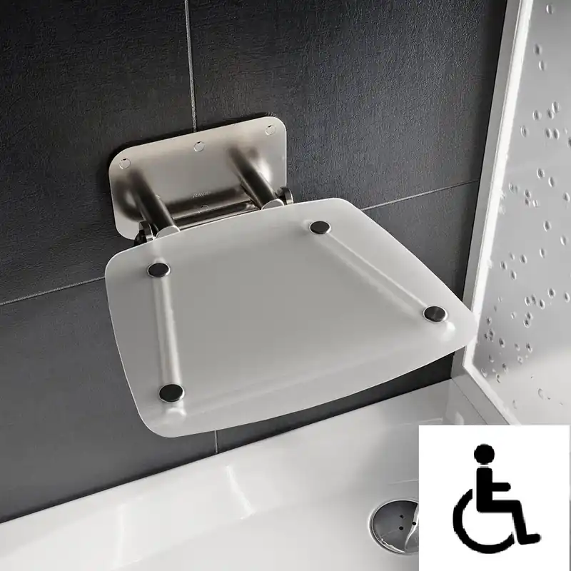 Ovo-B II-Clear siège de douche rabattable PMR pour cabine de douche (B8F0000051)