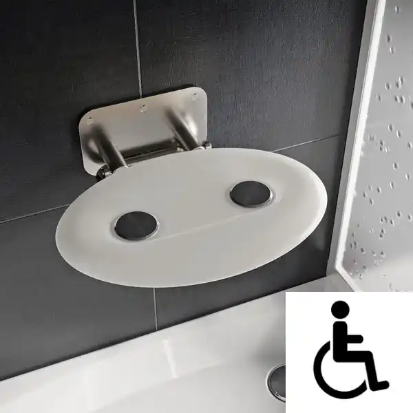 Ovo-P II-Opal siège de douche rabattable PMR pour cabine de douche (B8F0000049)
