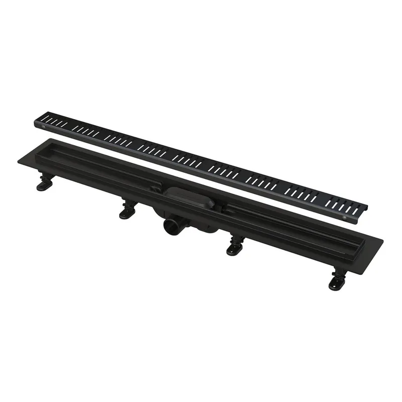 Caniveau de douche 550 mm avec grille, noir mat (APZ10BLACK-550M)