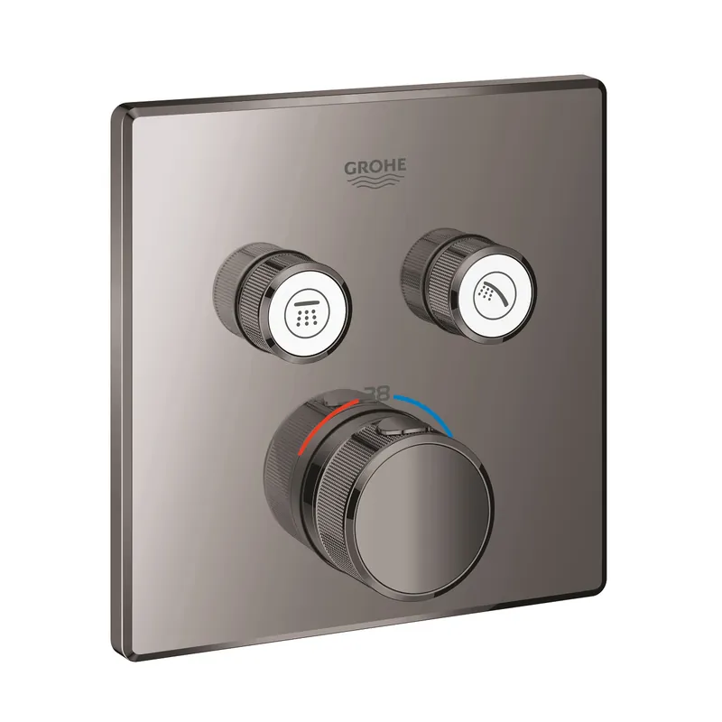 Grohtherm Smartcontrol Thermostatique pour installation encastrée 2 sorties, Hard graphite (29124A00)