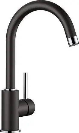 Mitigeur MIDA en Silgranit avec col de cygne orientable à 360°, noir (526145)