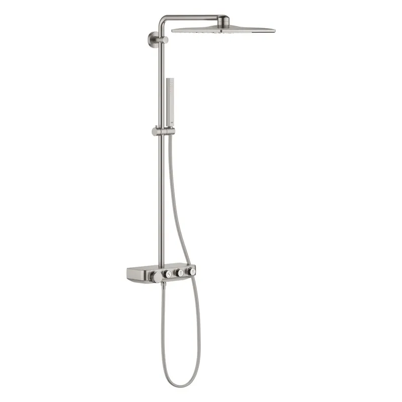 Euphoria Smartcontrol System 310 Cube Duo, Colonne de douche avec mitigeur thermostatique, Supersteel (26508DC0)