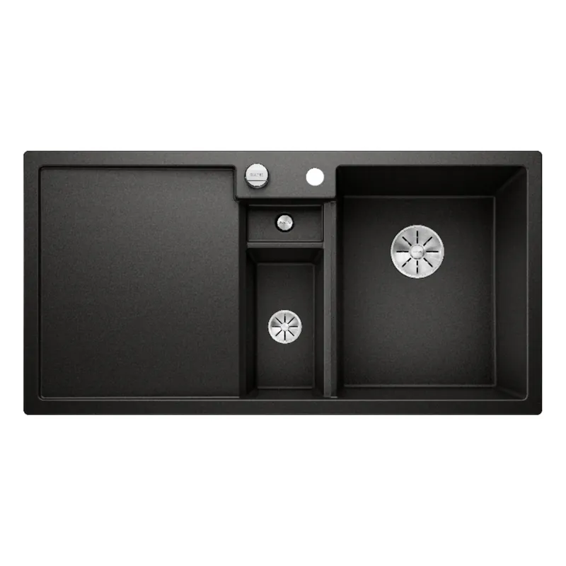 Evier Collectis S 6 en Silgranit PuraDur avec vide-sauce et égouttoir gauche, vidage automatique 100x51cm, Noir (525866)