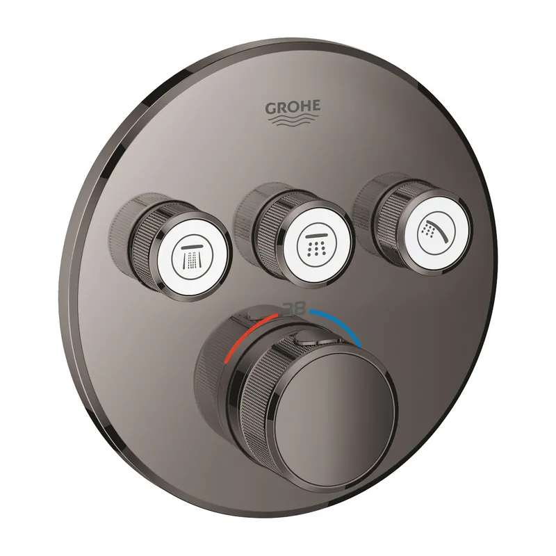 Grohtherm Smartcontrol, Thermostatique pour installation encastrée 3 sorties, Hard Graphite (29121A00)