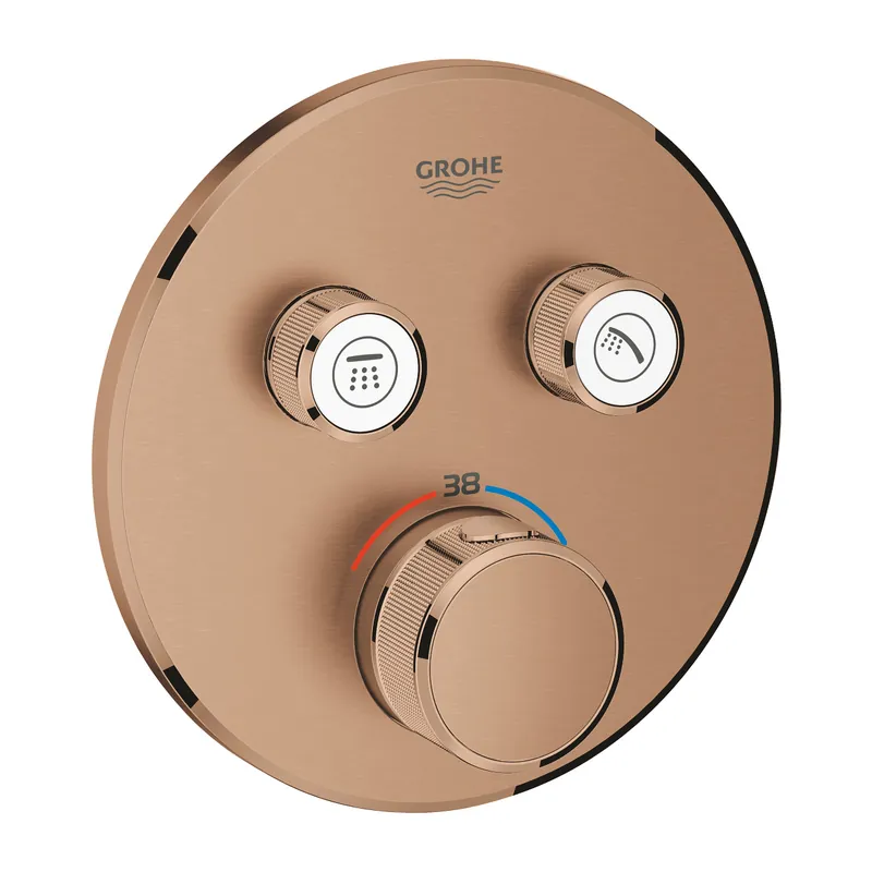 Grohtherm Smartcontrol, Thermostatique pour installation encastrée 2 sorties, Warm Sunset Brossé (29119DL0)