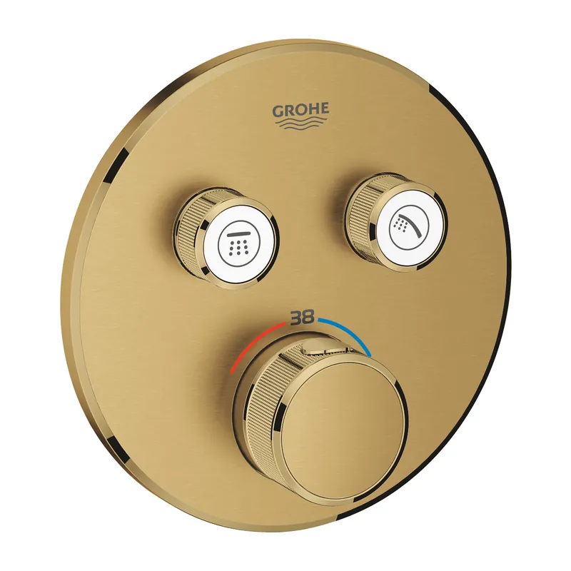 Grohtherm Smartcontrol, Thermostatique pour installation encastrée 2 sorties, Cool Sunrise brossé (29119GN0)