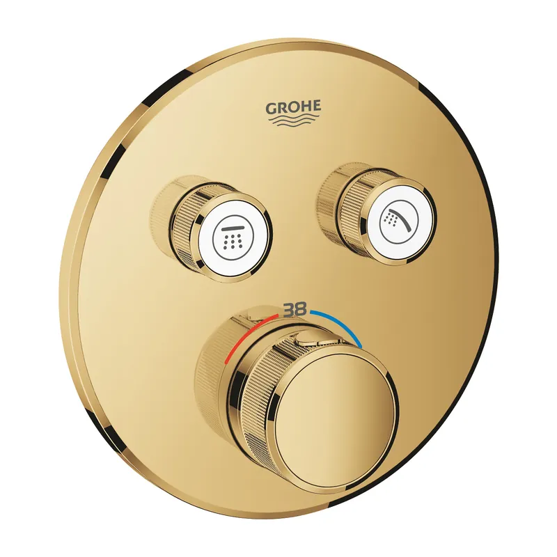 Grohtherm Smartcontrol, Thermostatique pour installation encastrée 2 sorties, Cool Sunrise (29119GL0)