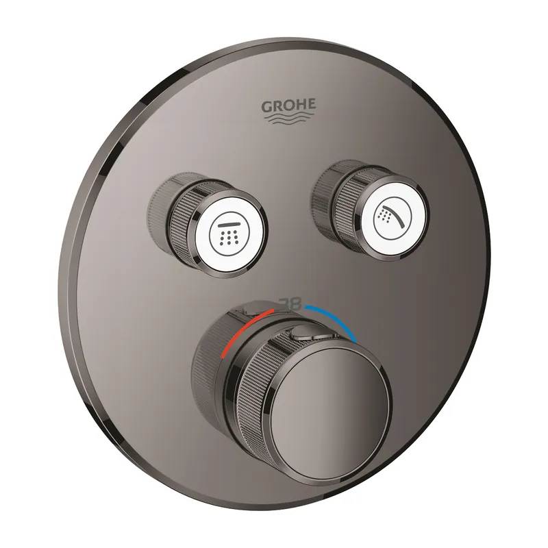 Grohtherm Smartcontrol, Thermostatique pour installation encastrée 2 sorties, Hard Graphite (29119A00)