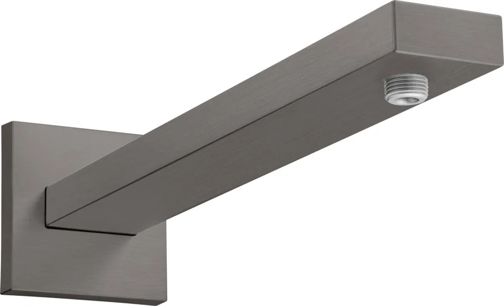 Bras de douche Square M 1/2" 389mm, Noir Chromé brossé (27694340)