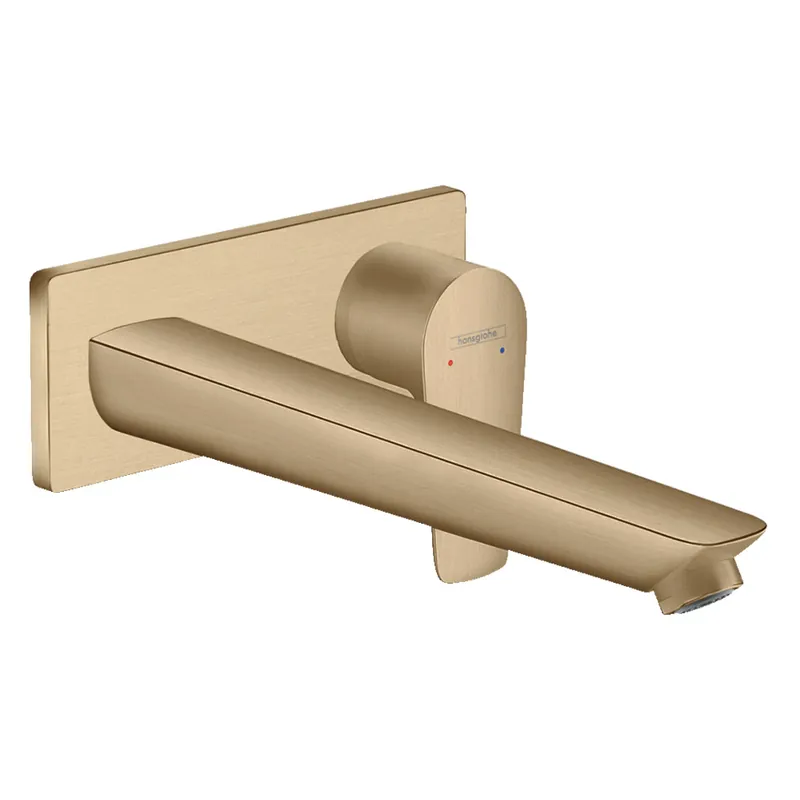 Talis E Mitigeur de lavabo encastré mural bec 225mm avec bonde à écoulement libre, Bronze brossé (71734140)