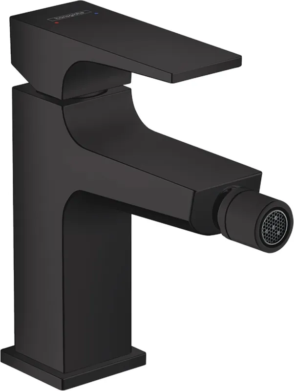Metropol Mitigeur bidet poignée manette, bonde Push-Open, Noir mat (32520670)
