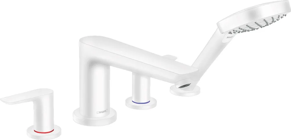 Talis E Set de finition mélangeur 4 trous pour montage sur bord de baignoire, Blanc mat (71748700)
