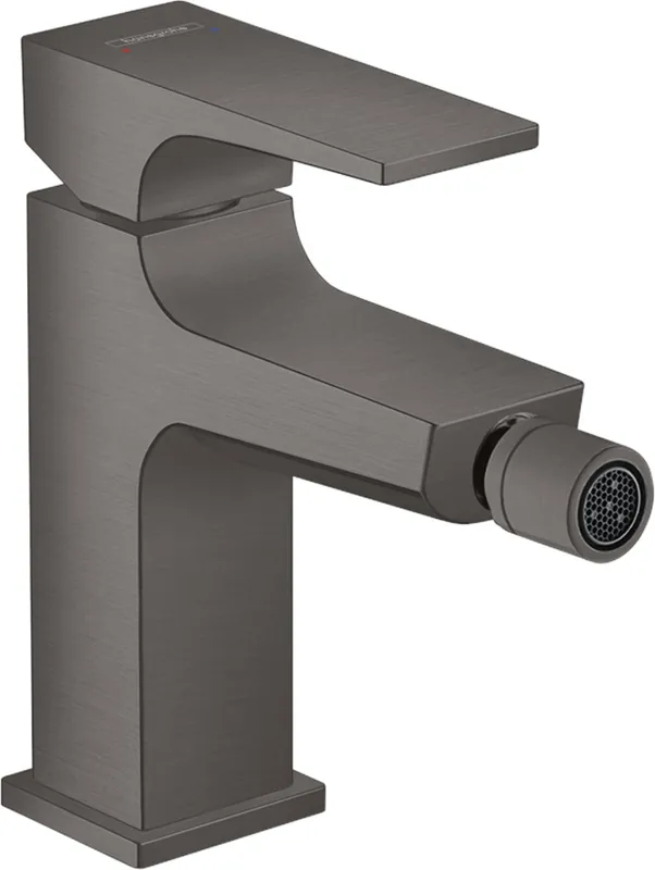 Metropol Mitigeur bidet poignée manette, bonde Push-Open, Noir Chromé brossé (32520340)
