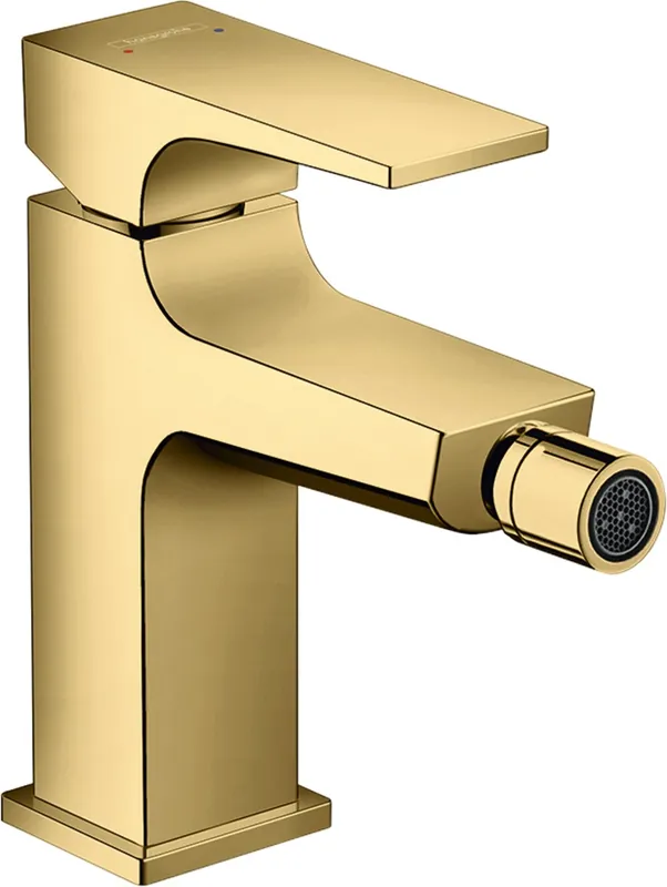 Metropol Mitigeur bidet poignée manette, bonde Push-Open, Aspect Doré poli (32520990)