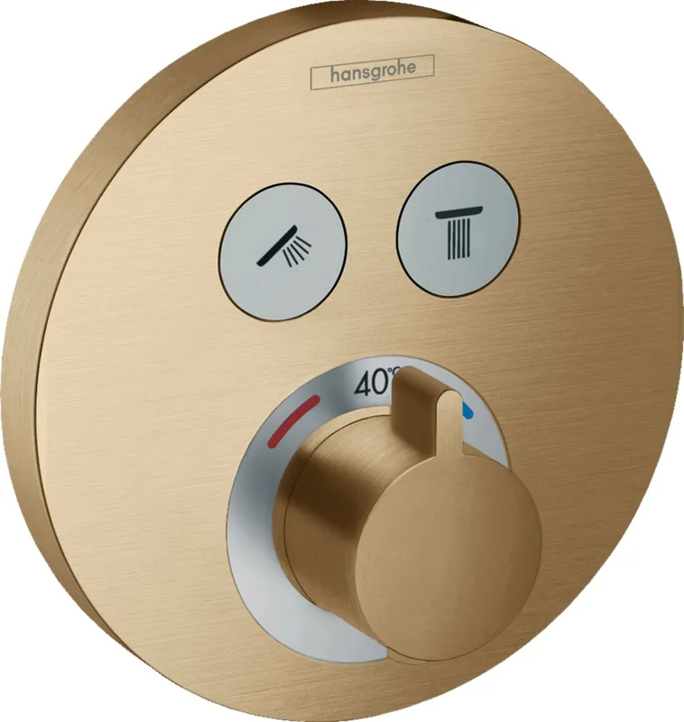 ShowerSelect S Set de finition pour mitigeur thermostatique encastré avec 2 fonctions, Bronze brossé (15743140)