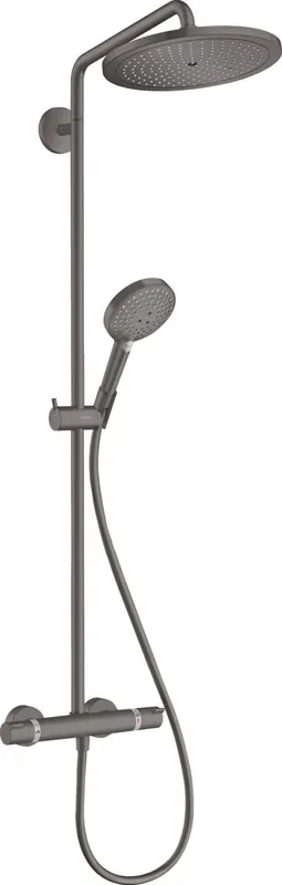Croma Select S Showerpipe 280 1 jet avec thermostatique, Noir Chromé brossé (26890340)