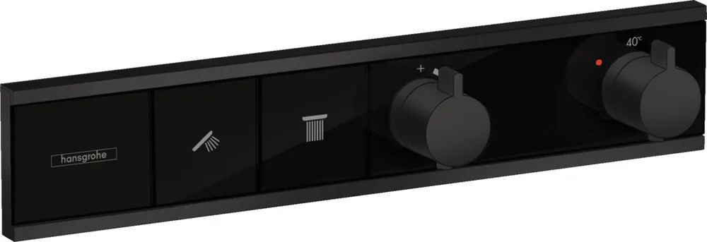 RainSelect Module thermostatique encastré avec 2 fonctions, Noir mat (15380670)