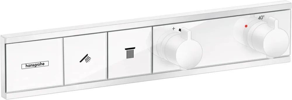RainSelect Module thermostatique encastré avec 2 fonctions, Blanc mat (15380700)