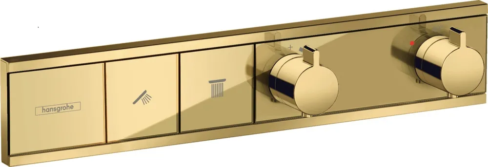 RainSelect Module thermostatique encastré avec 2 fonctions, Aspect Doré poli (15380990)