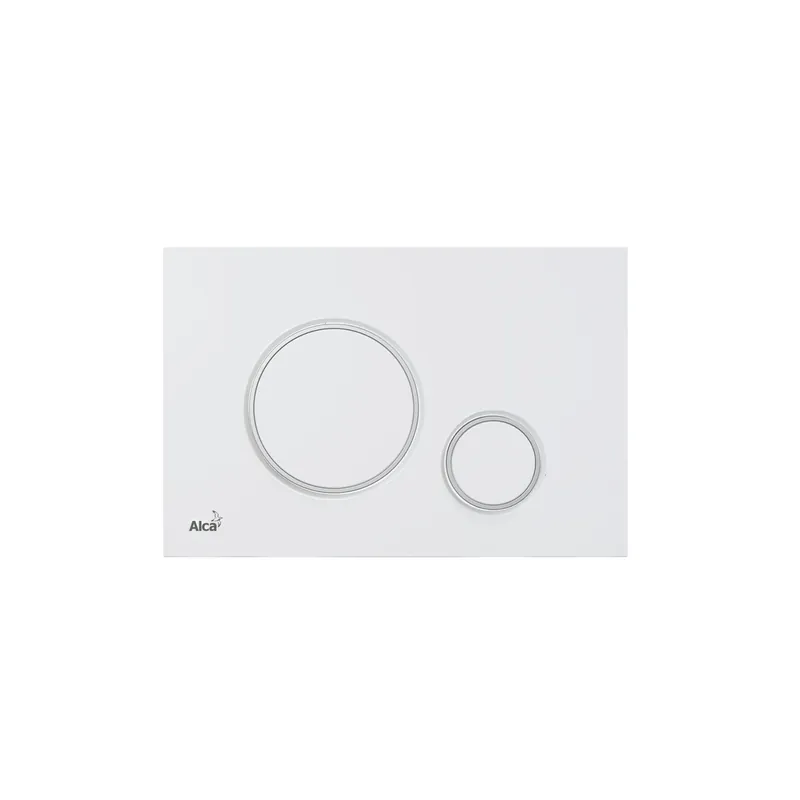 Plaque de commande blanche mat avec contours chrome brillant, double touche (M776)