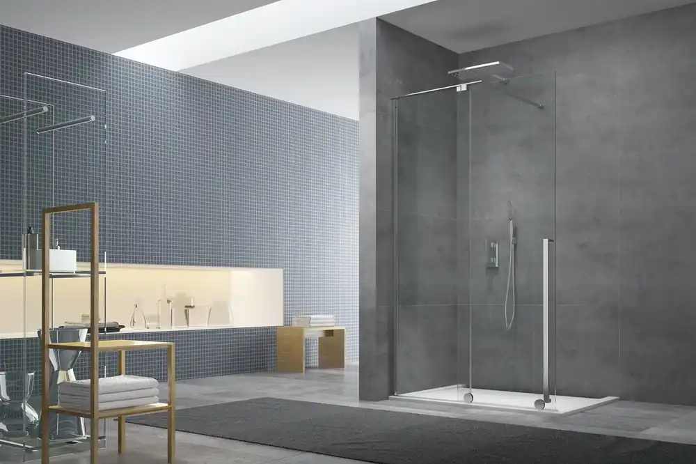 Walk-in X Motion Porte coulissante de douche sans profilés, verre transparent Easy Clean 110x200cm (SIKOWIXM110)