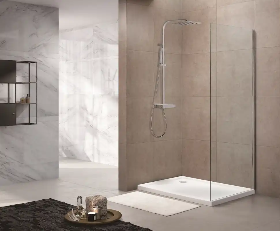 T-Linea Paroi latérale en verre transparent EasyClean + Profilé chrome, 80x200cm (SIKOTLDNEWSTENA80)