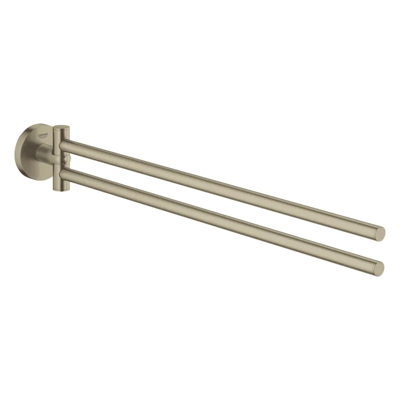 Essentials Porte-serviettes en métal avec 2 bras pivotants, Nickel brossé (40371EN1)