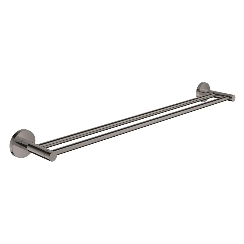 Essentials Double barre porte-serviettes en métal avec fixations cachées, Hard Graphite (40802A01)