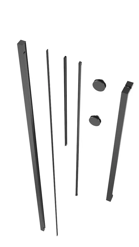 Walk-in Xmotion Set pour installation de paroi de douche avec profilé, poignée, rails et roulettes, Noir