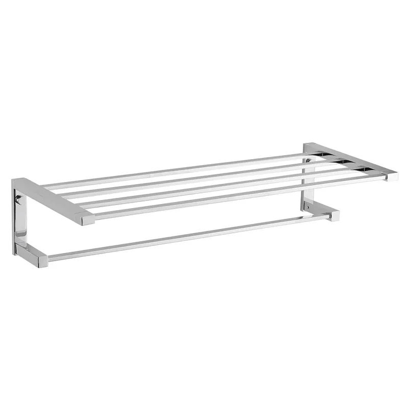Donata Porte-serviettes en laiton au design carré moderne, Chrome (DON31)