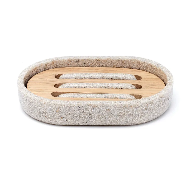Poly Porte-savon en polyrésine, Sable (POLY39)