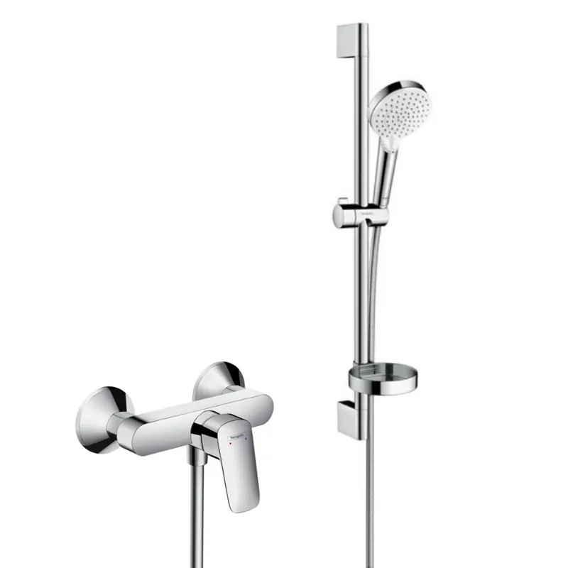 Logis Pack Mitigeur monocommande + Set de douche Crometta Vario avec porte-savon (71600000-Crometta2)
